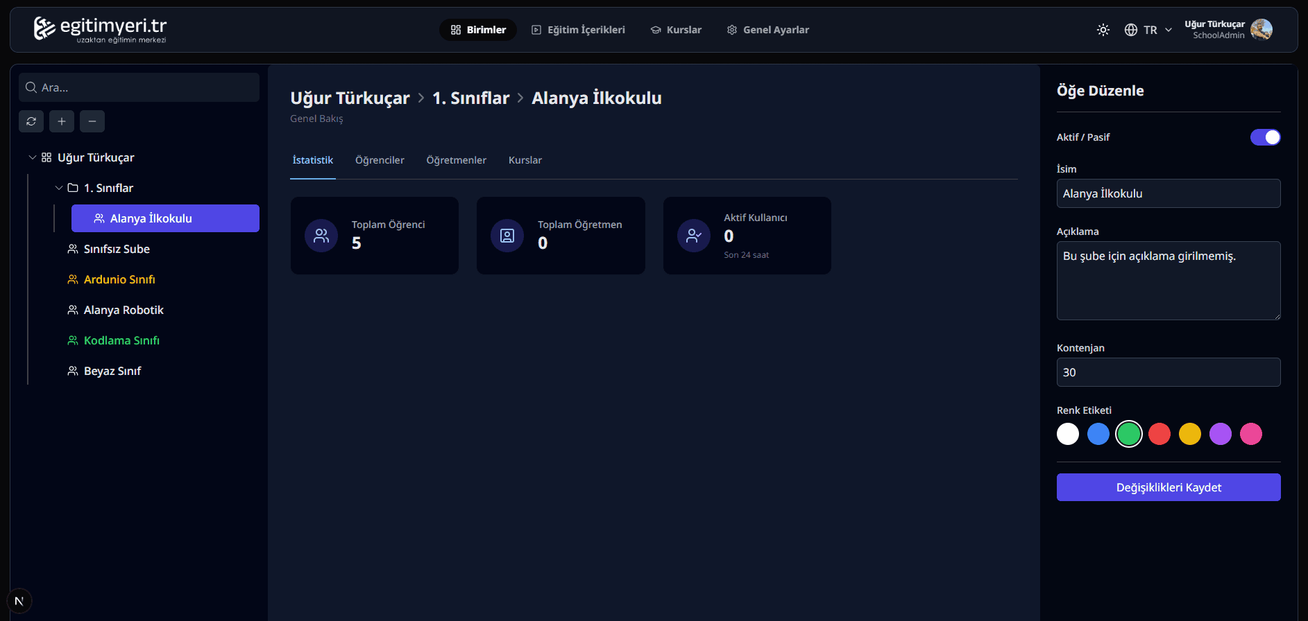 Classium eğitim platformu ekran görüntüsü