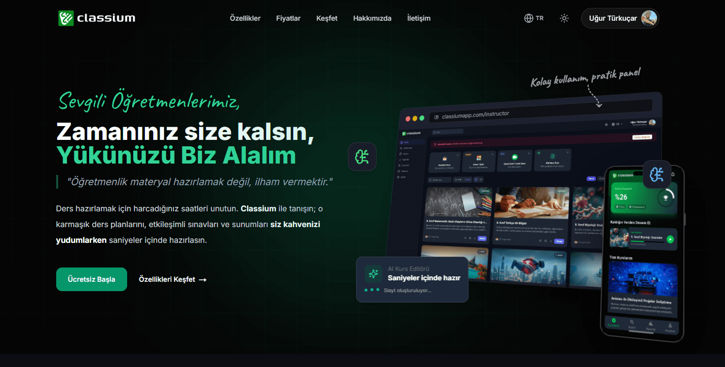 Classium eğitim platformu ekran görüntüsü