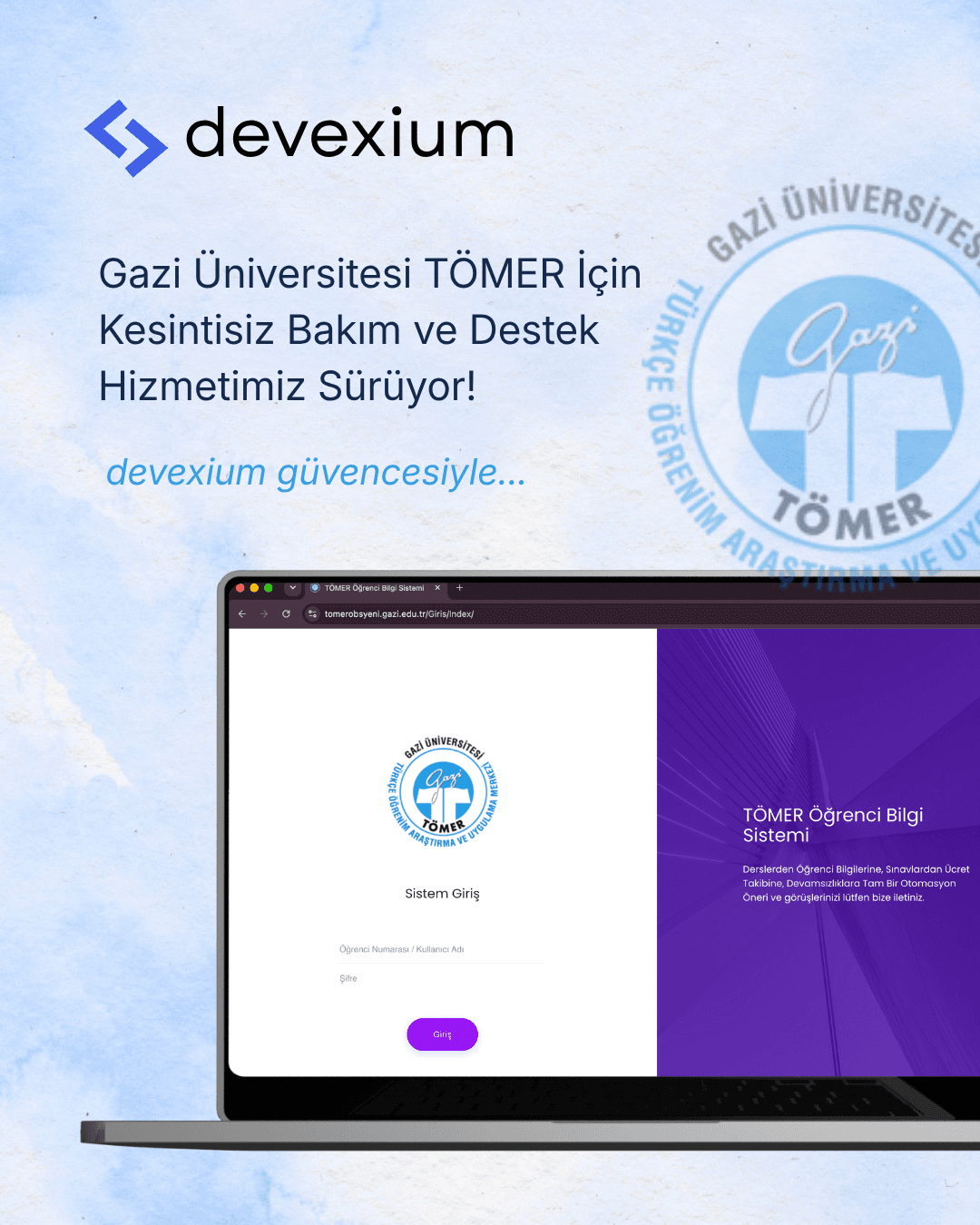 Gazi TÖMER — Öğrenci Bilgi Sistemi