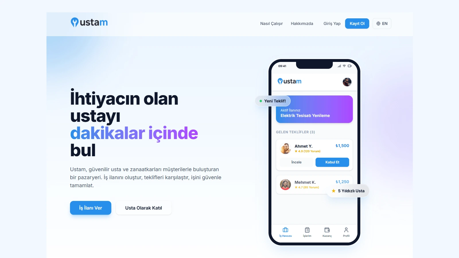 Ustam — Trusted Tradespeople Marketplace