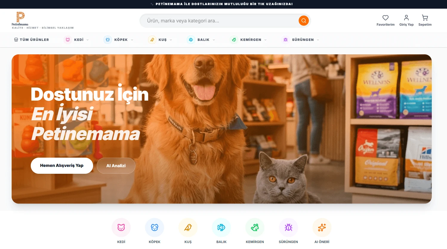 Petinemama — Pet Products E-Commerce Website